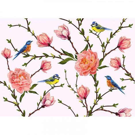 Papier peint panoramique original idéal pour chambre Tapisserie panoramique nature motif floral Papier peint panoramique salon motif oiseau (1/4)