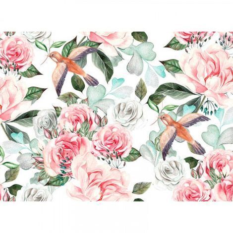 Papier peint panoramique nature motif oiseau Tapisserie panoramique florale originale pour salon Papier peint panoramique idéal pour chambre (1/4)