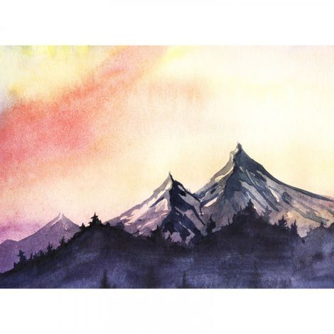 Papier peint panoramique nature original Tapisserie panoramique design montagne pour salon Papier peint panoramique coucher de soleil bureau (1/4)