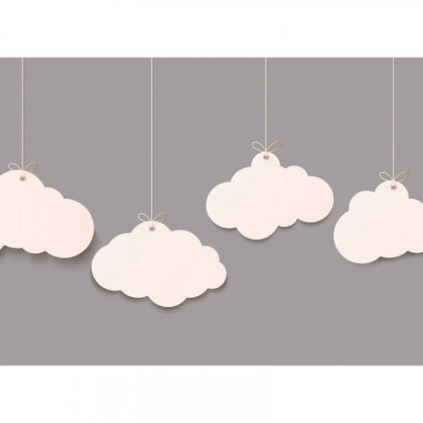 Papier peint panoramique design motif nuage Tapisserie panoramique grise pour bureau Papier peint panoramique original pour salon (1/4)