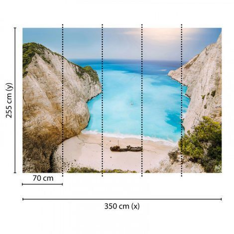 Papier peint panoramique mer et plage Tapisserie panoramique couloir et ...