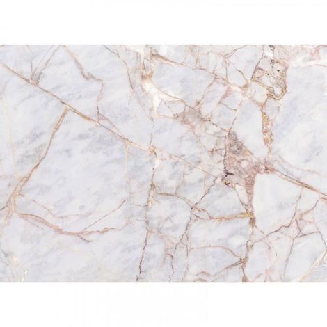Papier peint panoramique imitation marbre – Tapisserie blanche et dorée – Résistant à la lumière – Installation facile en pose collée – A.S. Creations (1/4)