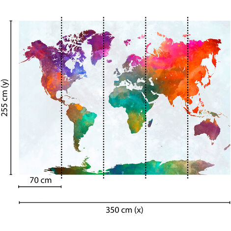 Papier Peint Intissé Panoramique Carte du monde Enfant Garçon