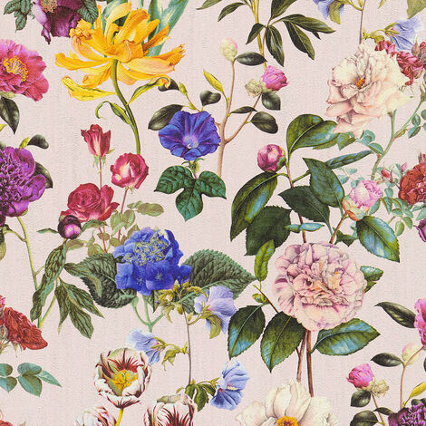 Papier peint intissé Fleurs colorées : tapisserie fleurie