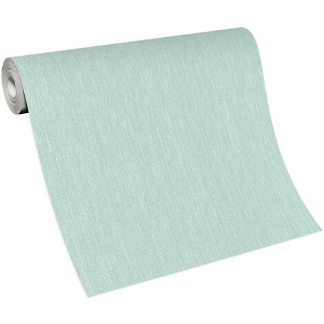 Papier peint unicolore vert clair menthe idéal couloir | Tapisserie verte clair chambre | Papier peint pastel intissé salle de bain (1/5)