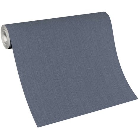 Papier peint bleu foncé gris chambre adulte | Tapisserie unie striée couloir & entrée | Papier peint uni surface viynle intissé