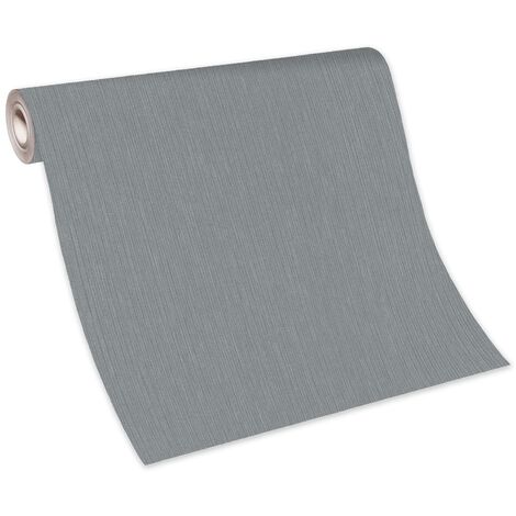 Papier peint uni gris strié pour salon | Tapisserie grise vinyle intissé salle à manger | Papier peint uni couloir & chambre adulte (1/5)