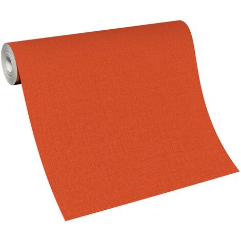 Papier peint uni rouge effet textile | Tapisserie rouge unie idéale salon | Papier peint intissé vinyle chambre adulte & bureau (1/3)