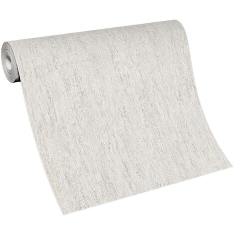 Papier peint effet béton gris clair tendance | Tapisserie béton grise claire couloir & bureau | Papier peint moderne intissé pour chambre (1/5)