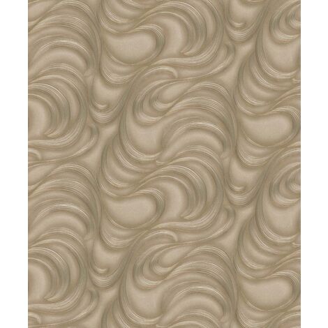 Papier peint graphique original doré chambre adulte Tapisserie graphique or idéal salon tendance Papier peint intissé pour couloir (1/5)