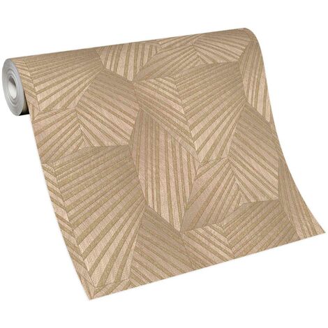 Papier peint motif beige clair pour chambre adulte Tapisserie motif beige salon et couloir Papier peint intissé graphique bureau (1/5)