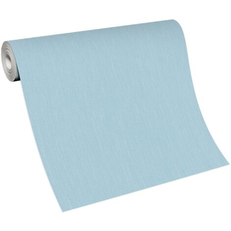 Papier peint turquoise pâle salle de bain Tapisserie turquoise claire unie chambre & salle de bain Papier peint uni intissé couloir (1/5)