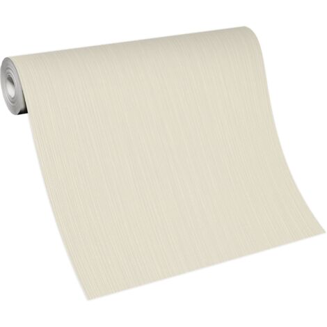BRICOFLOR Papier Peint couleur crème Papier Peint monochrome pour salon, chambre & plus Tapisserie intissée unie crème pour cuisine (1/4)