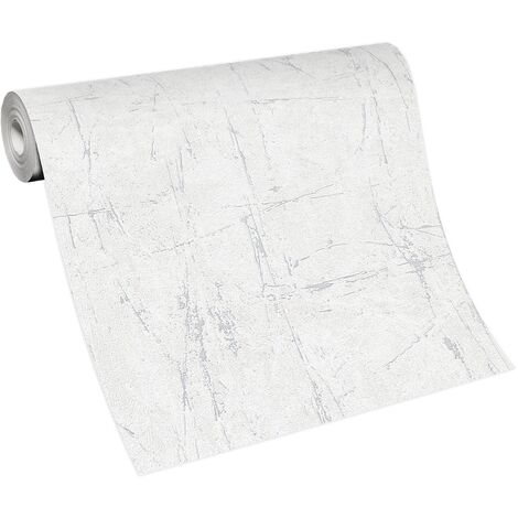 BRICOFLOR Papier Peint imitation béton gris et blanc Tapisserie trompe l'oeil gris pour chambre, cuisine & plus Papier Peint effet béton (1/4)