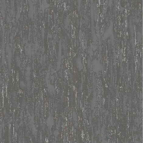 BRICOFLOR Papier Peint noir effet béton Tapisserie noir béton pour bureau, salon & plus Papier Peint intissé imitation béton (1/4)