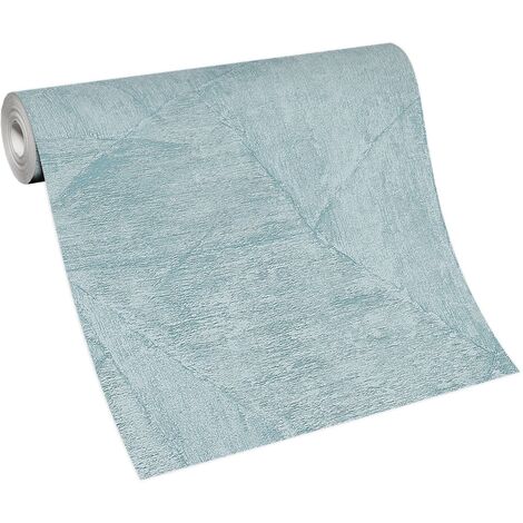 BRICOFLOR Papier Peint graphique turquoise Papier Peint imitation fausse pierre turquoise Tapisserie intissée fausse pierre pour salon, cuisine & plus (1/4)