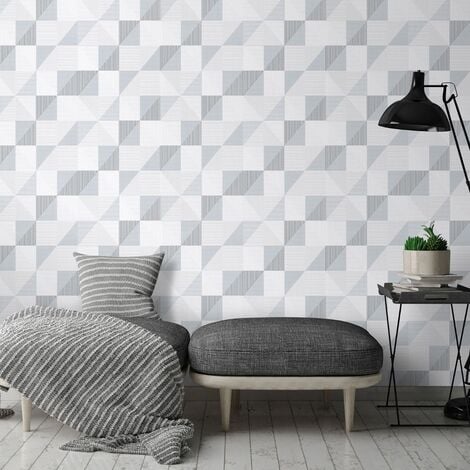 Papier peint design tendance gris anthracite & or, Tapisserie à motifs  ondulation moderne chambre adulte