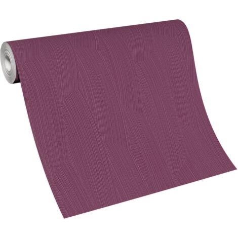 BRICOFLOR Papier Peint uni pourpre  Papier peint sans raccord violet pour chambre, cuisine & plus  Tapisserie intissée violette