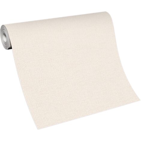 BRICOFLOR Papier Peint uni beige pour chambre, couloir & plus  Tapisserie intissée beige  Papier Peint gaufré beige pour salle de bain (1/4)