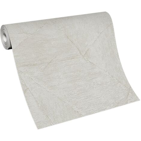 BRICOFLOR Papier Peint graphique beige Papier Peint intissé imitation pierre pour salon, cuisine & plus Tapisserie fausse pierre beige (1/4)