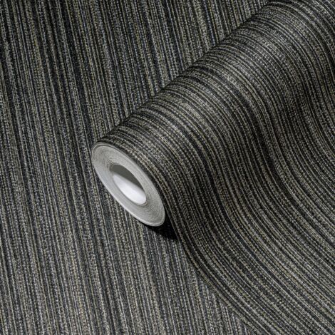 Papier peint intissé design lignes fines en or noir idéal pour les salons et les chambres Papier peint mural élégant et discret