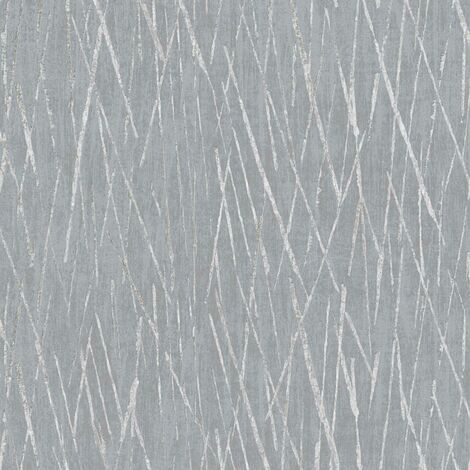 Papier peint intissé gris foncé Tapisserie à motifs de lignes effet rayures Papier peint moderne effet métallique pour cuisine (1/4)