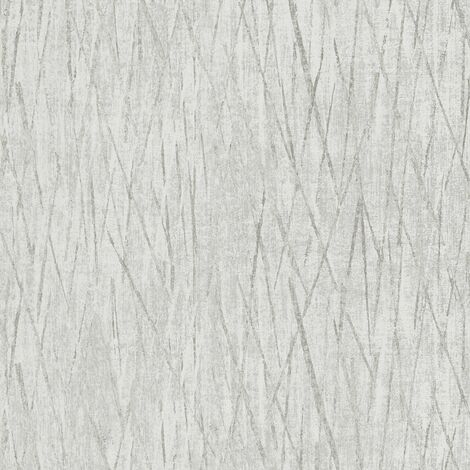 Papier peint intissé gris Tapisserie à motifs de lignes effet rayures Papier peint moderne effet métallique pour cuisine (1/4)