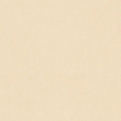 Papier peint uni beige sable Tapisserie intissée effet textile pour bureau Papier peint monochrome moderne idéal pour couloir (1/4)