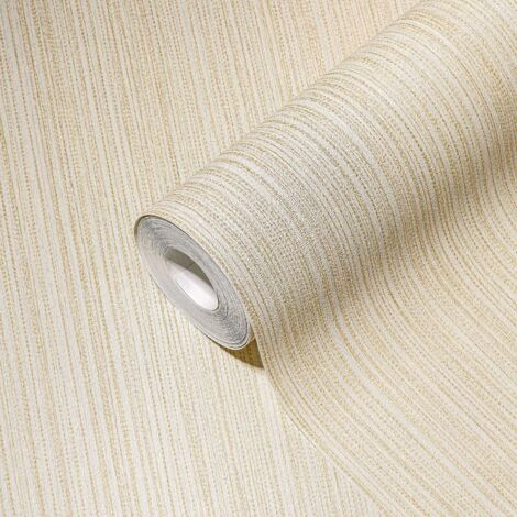 Papier peint lignes dorées élégant idéal pour les chambres et les salons Papier peint intissé simple avec motif de lignes fines