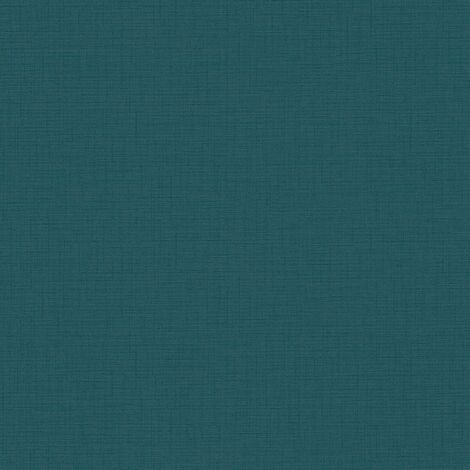 Papier peint intissé bleu pétrole Tapisserie structurée effet textile gaufrage Papier peint moderne minimaliste idéal chambre (1/4)