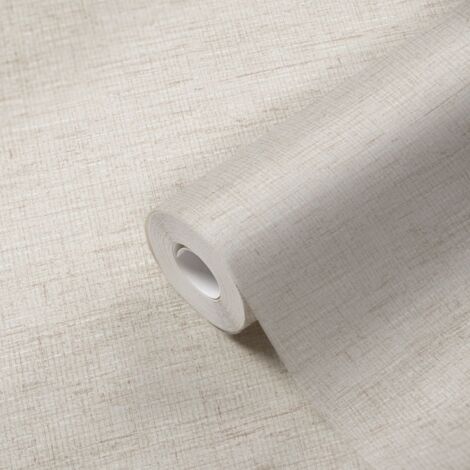 Papier peint intissé blanc gris Tapisserie tendance aspect tressage Papier peint éthnique effet textile idéal pour chambre (1/5)