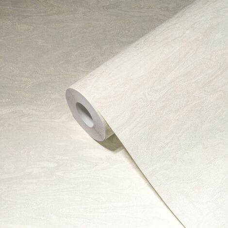 Papier peint intissé blanc crème Tapisserie aspect béton marbre Papier peint luxe idéal effet métallique idéal pour chambre (1/5)