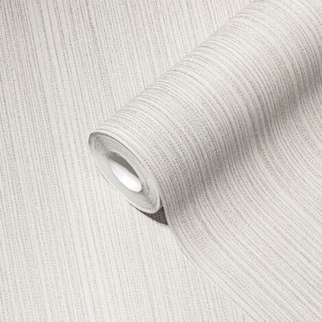 papier peint uni blanc, gris et or  - A.S. Création