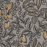 Papier peint feuille élégant idéal salon Tapisserie feuille et plante grise & jaune pour chambre Papier peint cuisine rétro