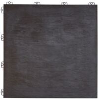 Dalle en plastique noire épaisseur 8 mm Dalle effet pierre à dimensions 38,5x38,5 cm Dalle résistante et simple à poser pour extérieur