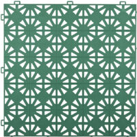 Dalle plastique vert émeraude clipsable 12 mm Dalle à motifs circulaires Dalle 30x30 cm pour usage intensif idéal pour extérieur