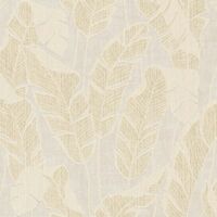 Papier peint intissé beige métallique et crème Tapisserie florale feuillage bananier Papier peint tendance style tropical jungle