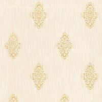 Papier peint baroque beige doré – Tapisserie élégante pour salon et couloir – Motif baroque – Dimensions 10,05 x 0,53 m – Architects Paper