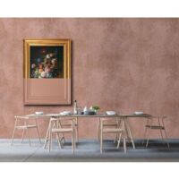 Papier peint panoramique rose avec cadre floral Tapisserie panoramique 3D vieux rose pour salon Papier peint panoramique idéal cuisine
