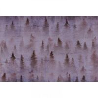 Papier peint panoramique arbre violet effet aquarelle Tapisserie panoramique nature violette idéale chambre Papier peint panoramique forêt pour salon