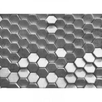 Papier peint panoramique style industriel géométrique Tapisserie panoramique grise motif hexagone Papier peint panoramique 3D gris chambre ado