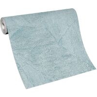 BRICOFLOR Papier Peint graphique turquoise Papier Peint imitation fausse pierre turquoise Tapisserie intissée fausse pierre pour salon, cuisine & plus