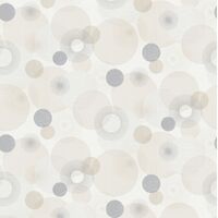 BRICOFLOR Papier Peint géométrique Papier Peint blanc, gris et crème pour salle de bain, cuisine & plus Tapisserie moderne motif gris