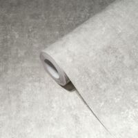 Papier peint intissé uni gris clair Tapisserie aspect béton ciment Papier peint moderne imitation mur crépi idéal cuisine