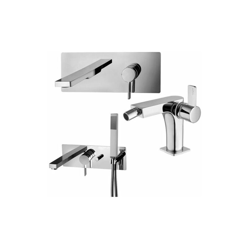 Paffoni Tilt set rubinetti monocomando per lavabo e bidet senza