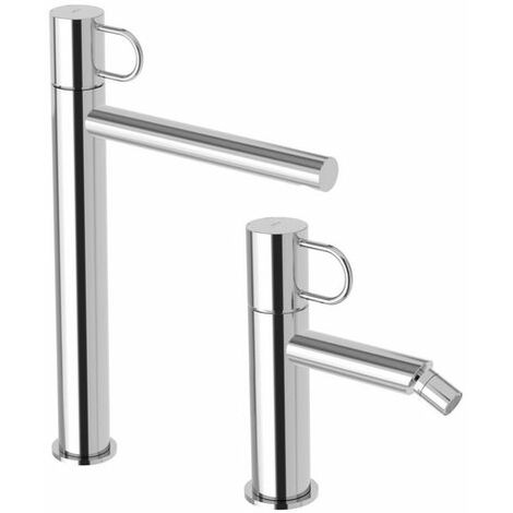 Paffoni Tilt set rubinetti monocomando per lavabo e bidet senza