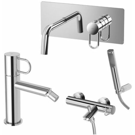 Paffoni Tilt set rubinetteria lavabo a muro bidet senza scarico e