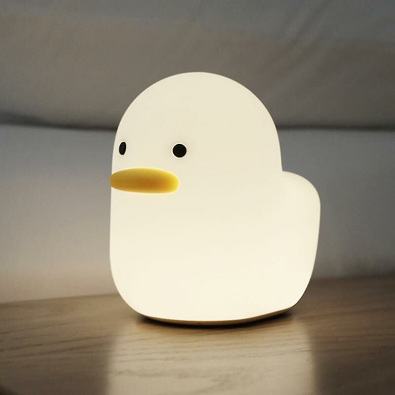 LED-Nachtlicht, intelligente Nachttischlampe mit Touch-Sensor-Timer,  wiederaufladbares Silikon-Enten-Nachtlicht mit warmem Licht für Schlafzimmer