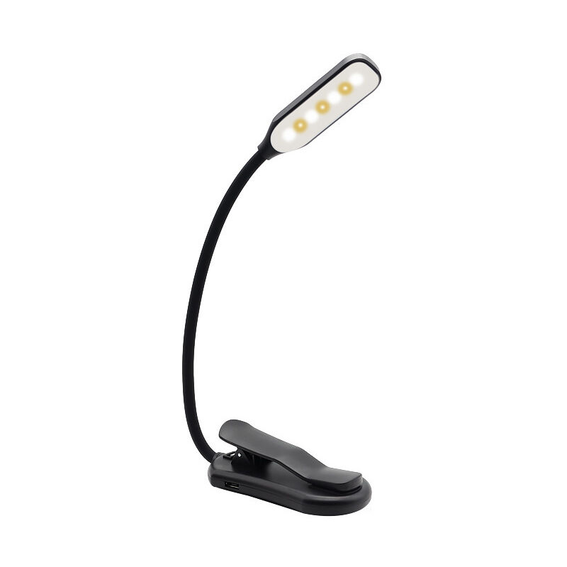 Dimmbares Clip-Buchlicht, LED-Leselampe für Bett, Mini-USB,  wiederaufladbar, flexibles tragbares Nachtlicht für Schlafzimmer,  Arbeitszimmer