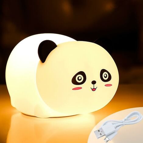 Panda-Nachtlicht, Panda-Lampe, Nachtlicht für Babyzimmer,  Soft-Touch-Silikon-Nachtlicht, wiederaufladbares USB-Nachtlicht für Kinder